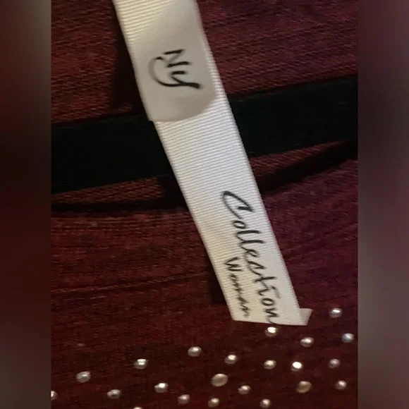 NY Collection Knit Top with Plaid Print Shoulders, 1X - Picture 4 of 7